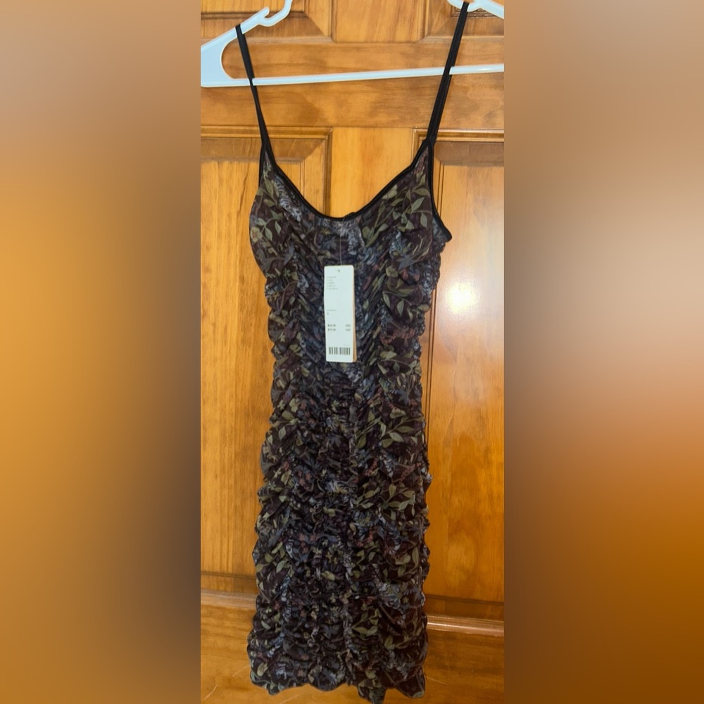 Urban Outfitters brand new rouched dress with jungle print.